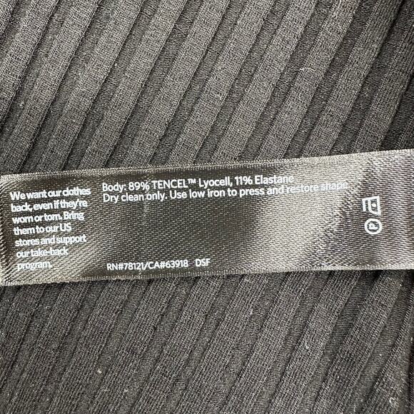 Eileen Fisher Sweater Womens Small Black Ribbed Knit Open Cardigan Long Sleeve - Picture 4 of 6